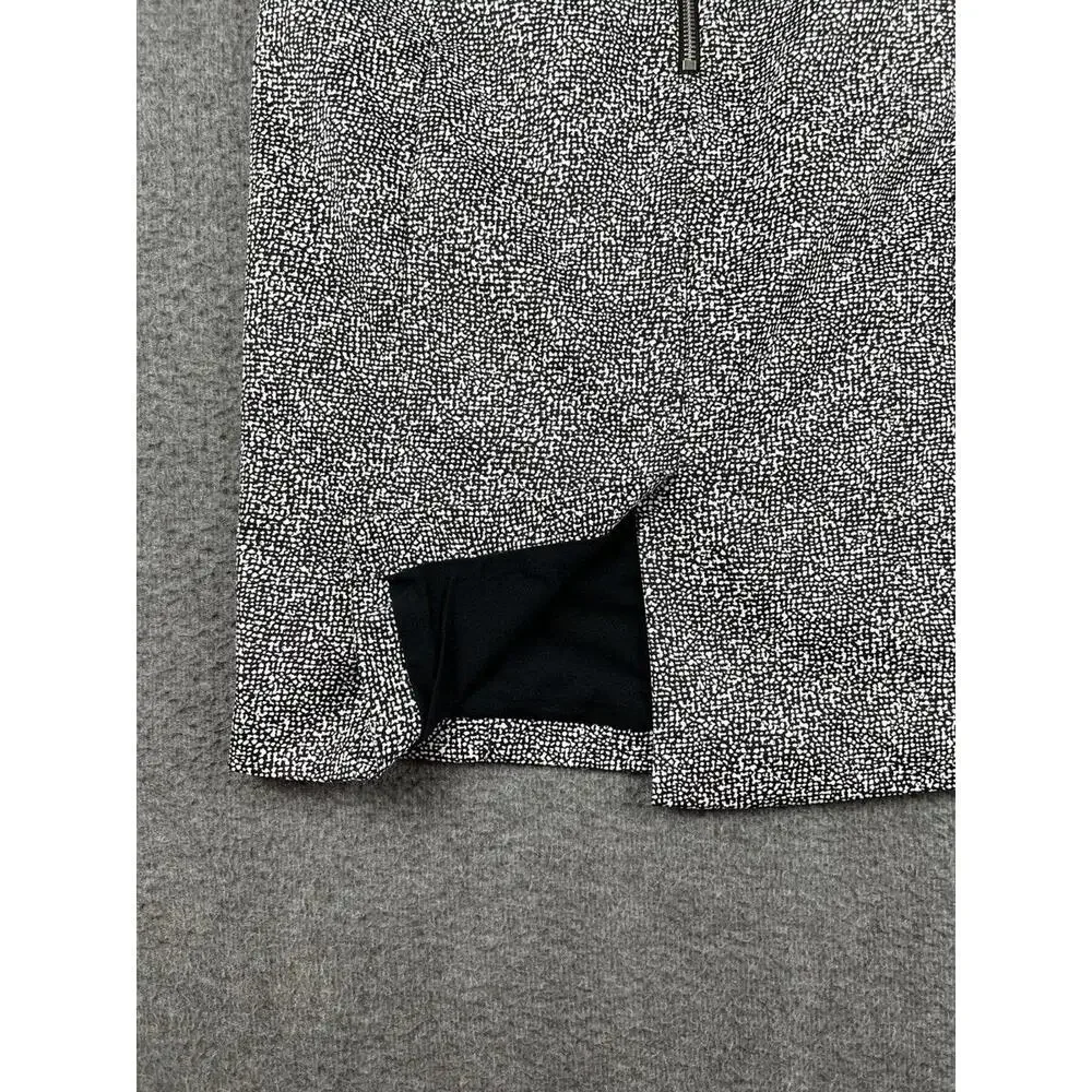 Michael Kors Women's Black‎ White Patterned Mini Skirt Zipper Details Size 10